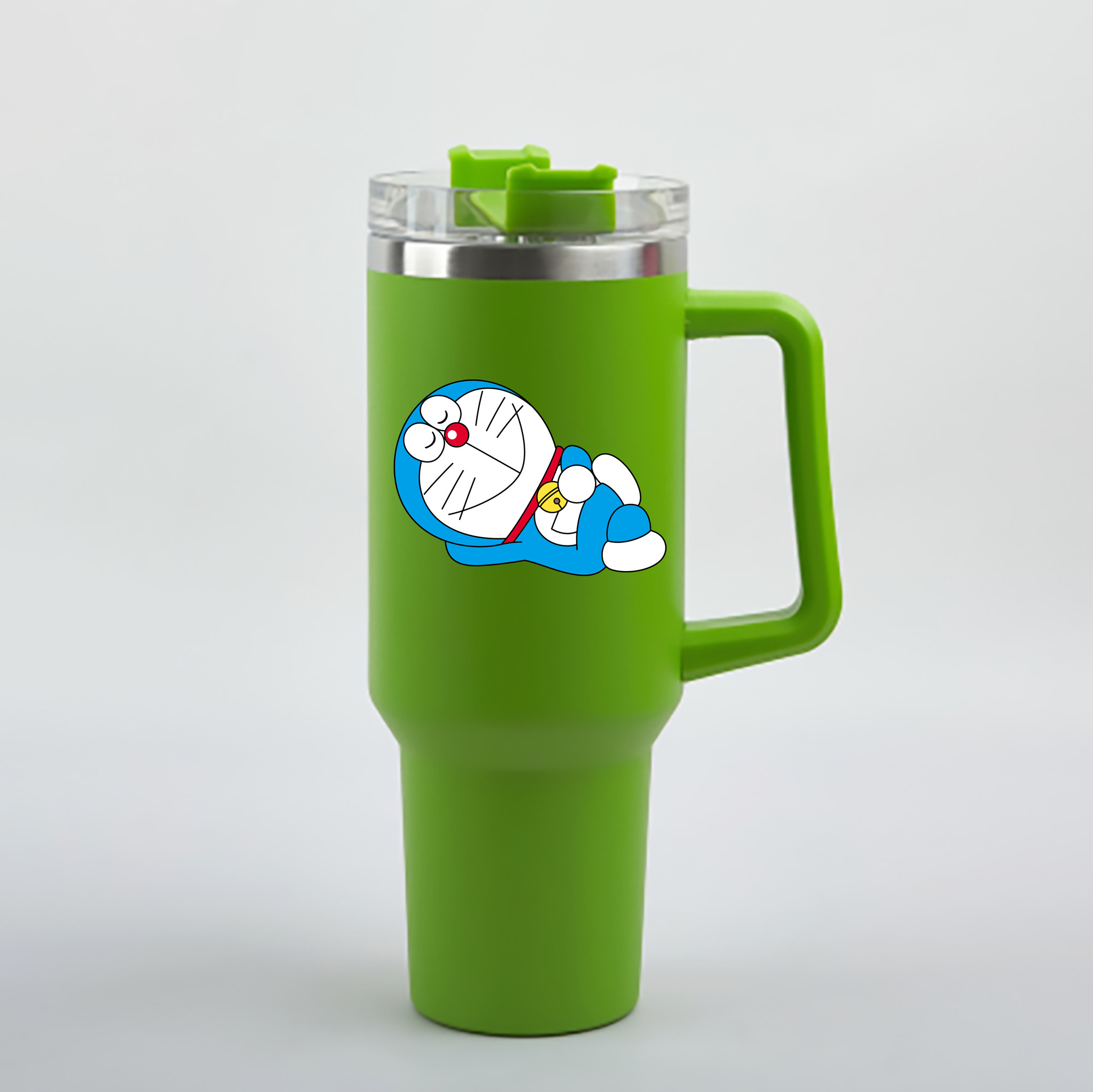 （画像用） ドラえもん Doraemon 1200mL車用タンブラー - クリスタルステッカー（プラスチックストロー付き）